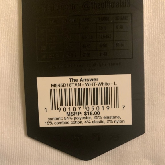 NWT Stance x Allen Iverson The Answer White Socks - Picture 6 of 6